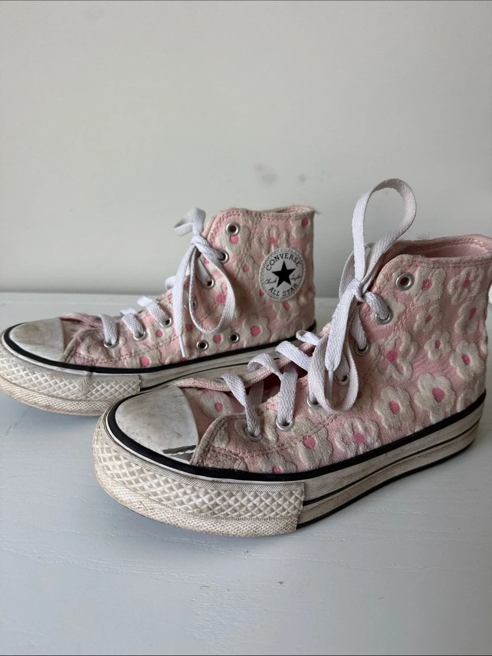 Converse Pink Floral High Top Sneakers